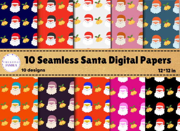 Christmas Santa Digital Paper Patterns: Creative, Print-Ready Resources for Holiday Projects