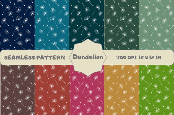 Dandelion Seamless Patterns: Versatile, High-Quality Digital Papers for Creative Projects