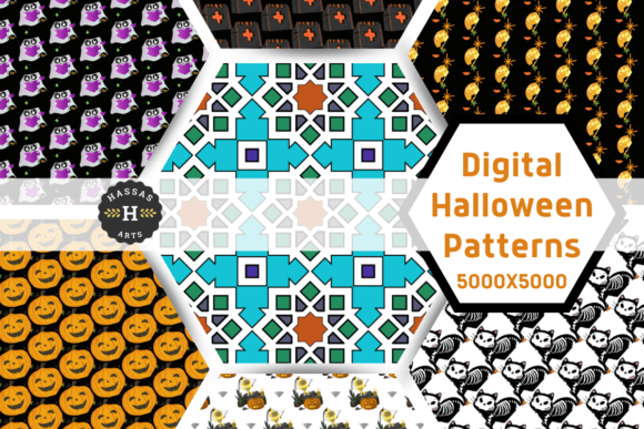 Halloween Digital Patterns 004: Free Geometric Templates for Effortless, Repeatable Halloween Decor