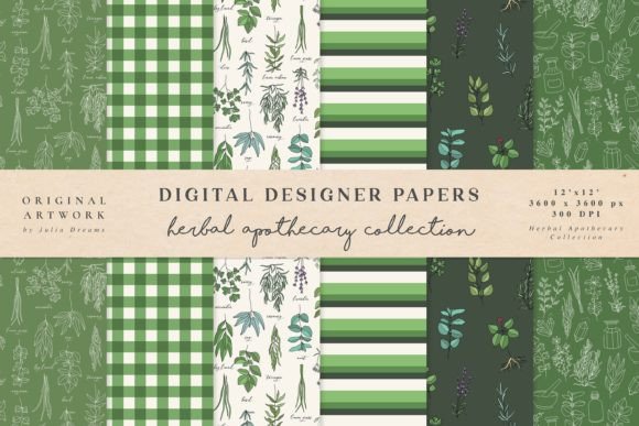Herbal Apothecary Seamless Patterns