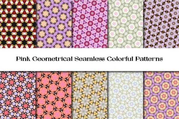 Pink Geometrical Colorful Patterns Vol 10