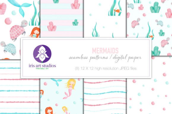 Printable Mermaid Patterns: Seamless Digital Paper for Creative Freedom