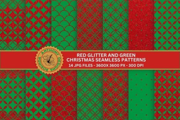 Red Green Christmas Seamless Patterns