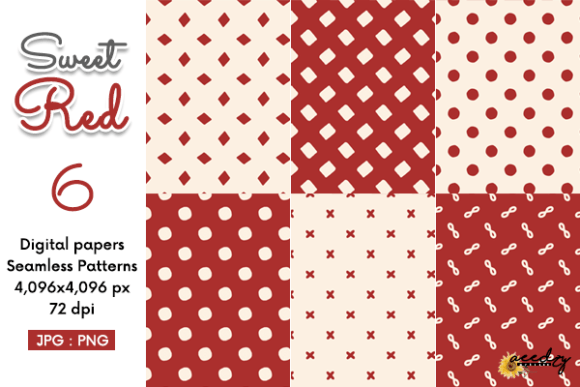 Sweet Red Seamless Patterns Set