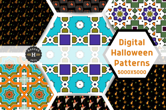 Unlock Creative Magic: Halloween Geometrical Digital Patterns for Stunning Home Decor